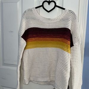 Size medium Aeropostale cream multicolor fall winter sweater. Knitted sweater.